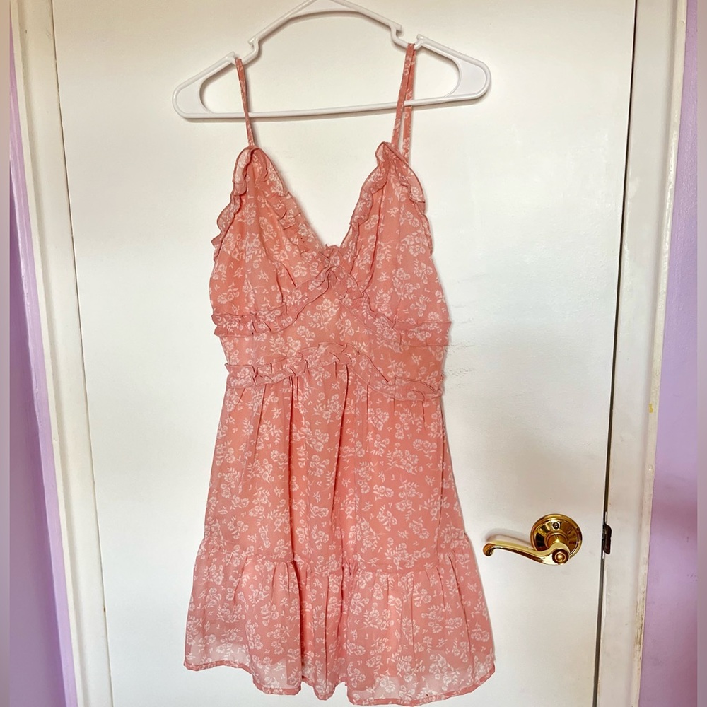 COPY - Charlotte Russe Pink Ruffle Floral Mini Dress